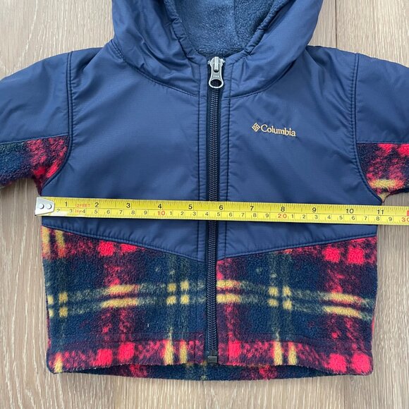 Columbia Jacket Infant 3-6 Months Blue Red Fleece Steen Mountain Full Zip Hoodie - Picture 9 of 13